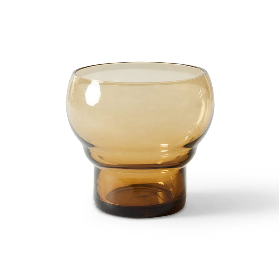 70s glassware: bulb glasses | Amber (set of 4) glass HKliving 