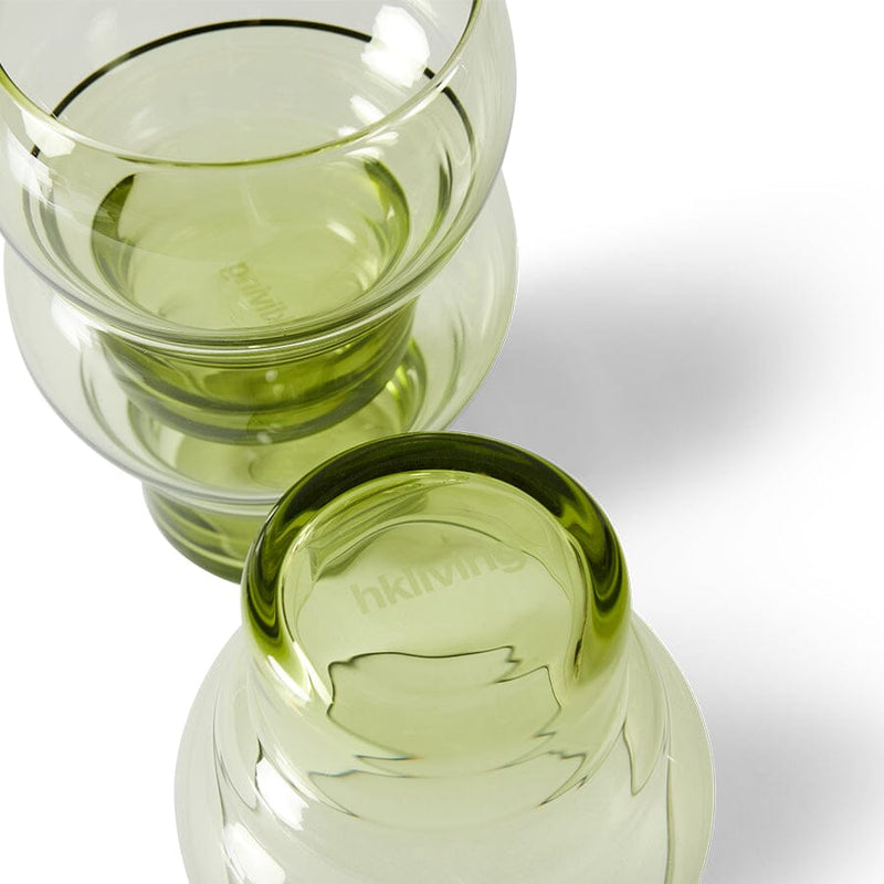 70s glassware: bulb glasses | Mint green (set of 4) glass HKliving 