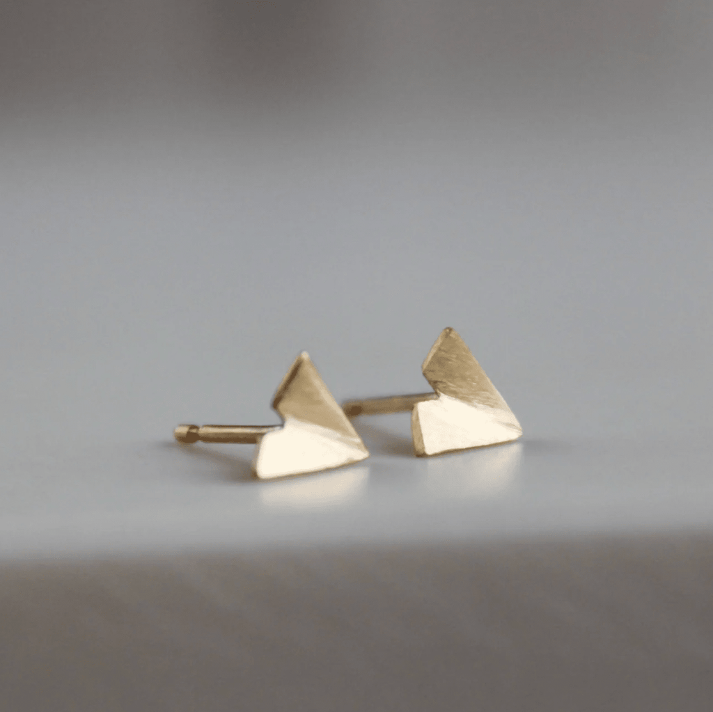 Folded Triangle Studs | Gold Earrings Wild Nora 