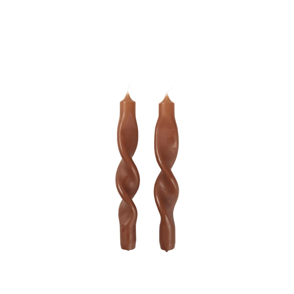 Twisted Candle | Terracotta | Set of 2 Candle BROSTE COPENHAGEN 